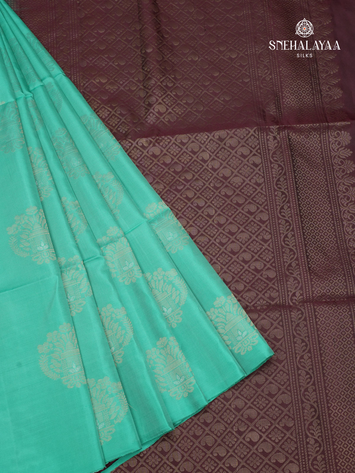 Teal Blue Kanjivaram Silk Saree