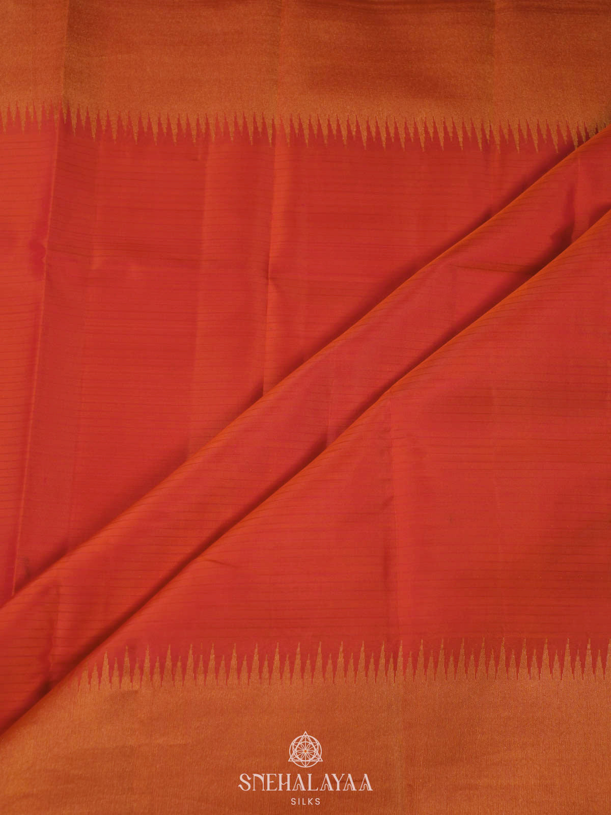 Orange Kanjivaram silk saree
