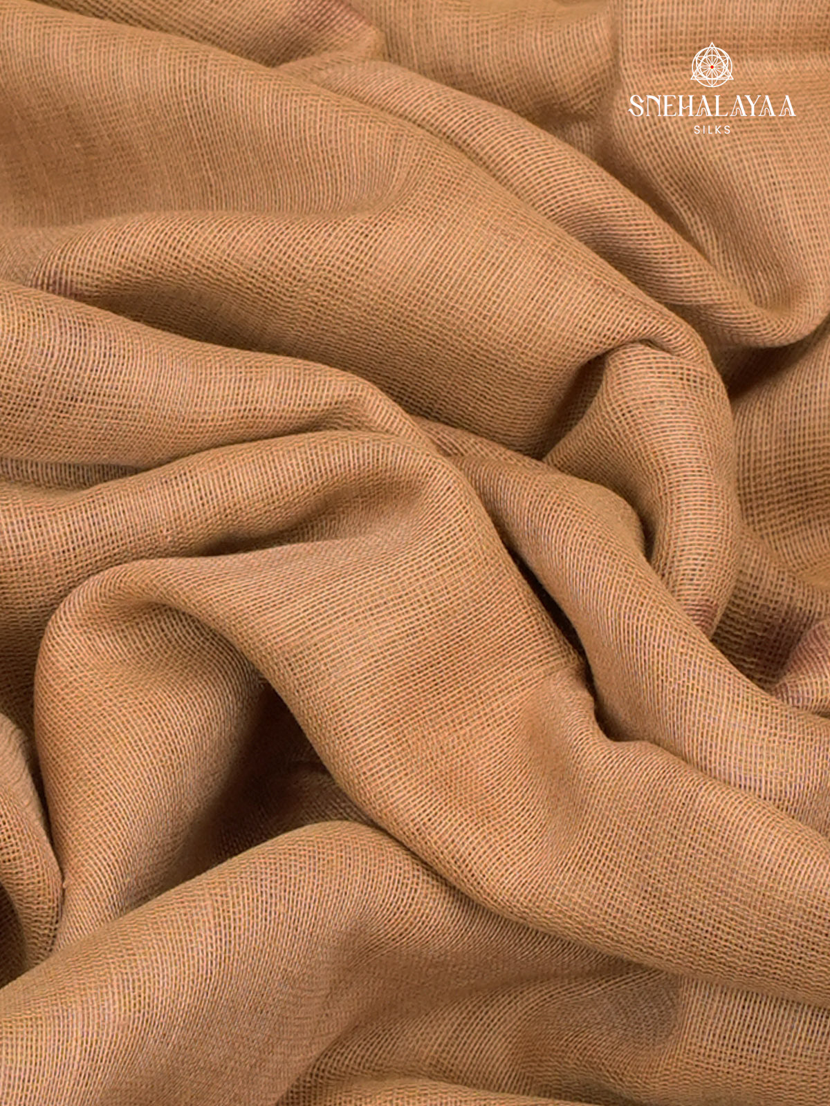 Peach Khadi Cotton Saree