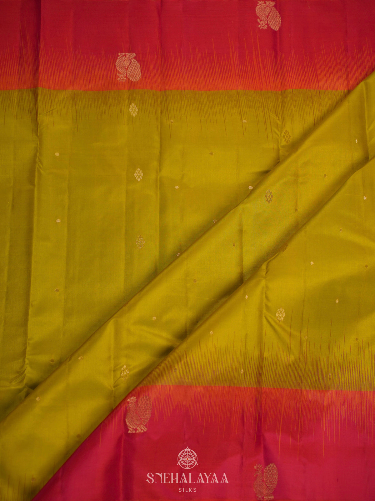 Lime Green Kanjivaram Silk Saree