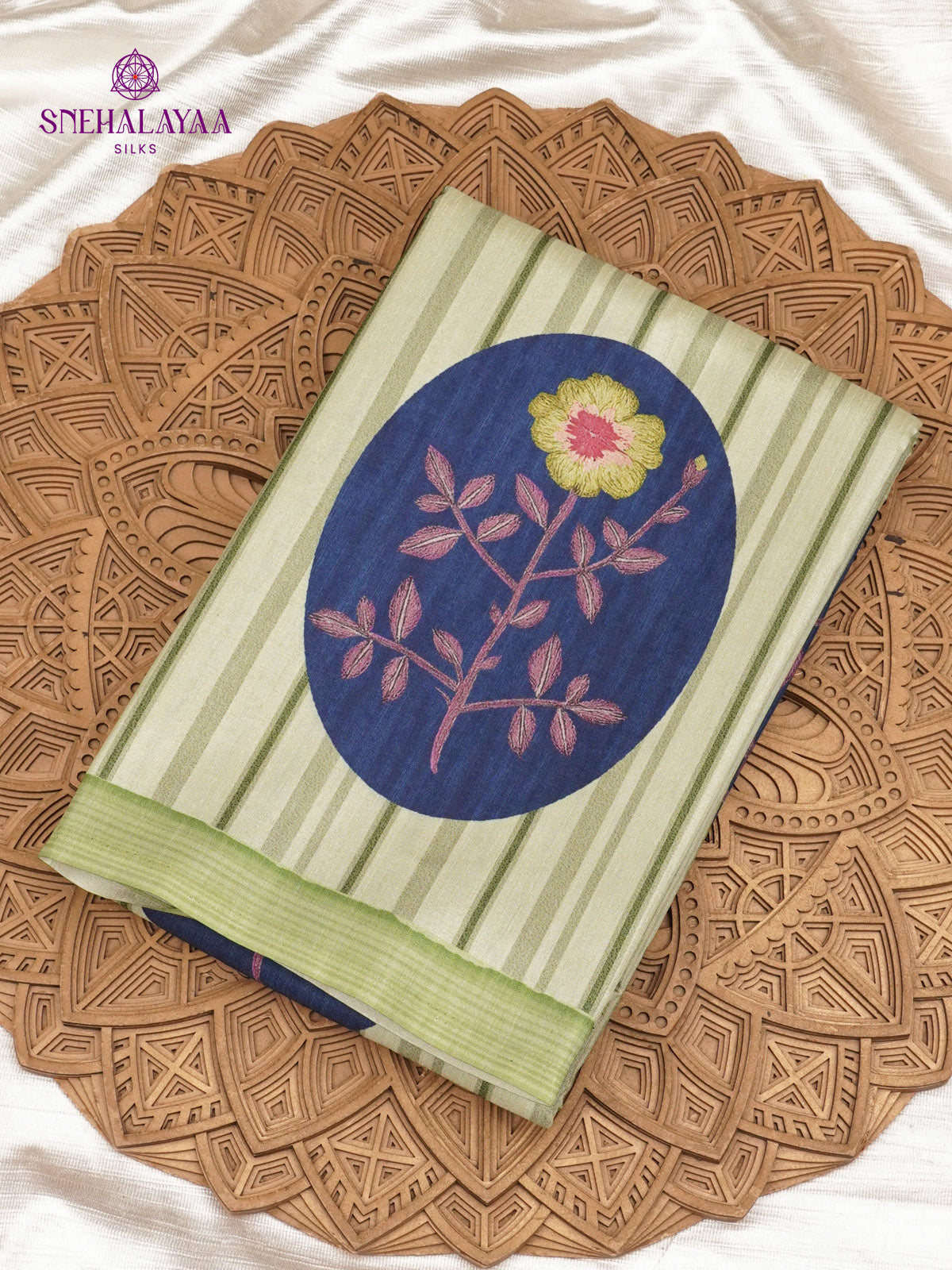 Pastel Green Tussar Saree