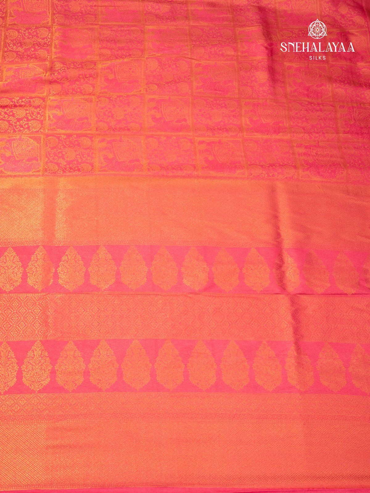 Coral Pink Soft Silk Saree