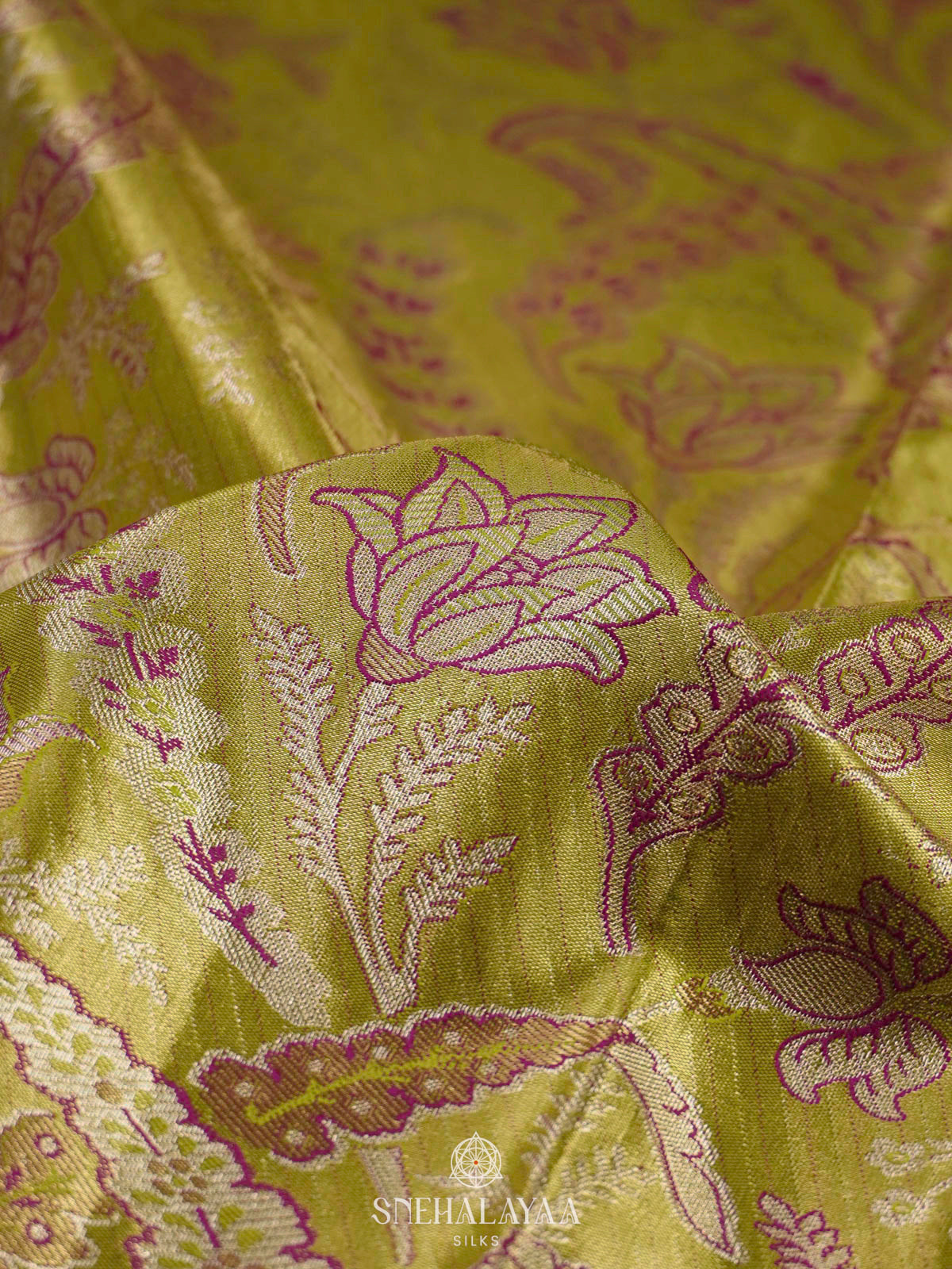 Lemon Yellow Art Silk Saree