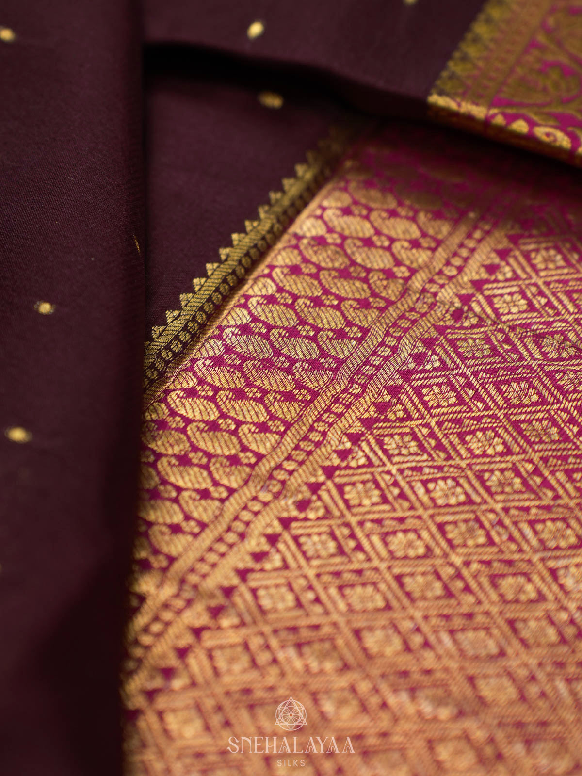 Brown Mysore Silk Saree