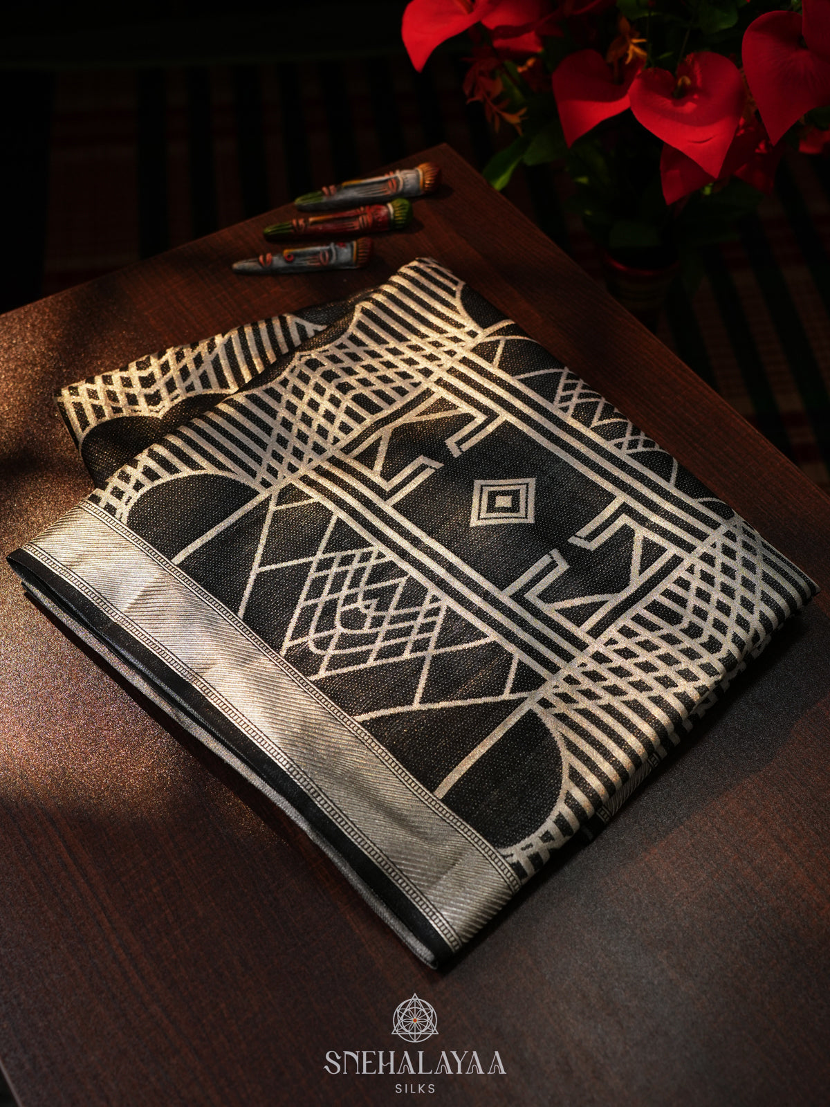 Black Kanjivaram Silk Saree