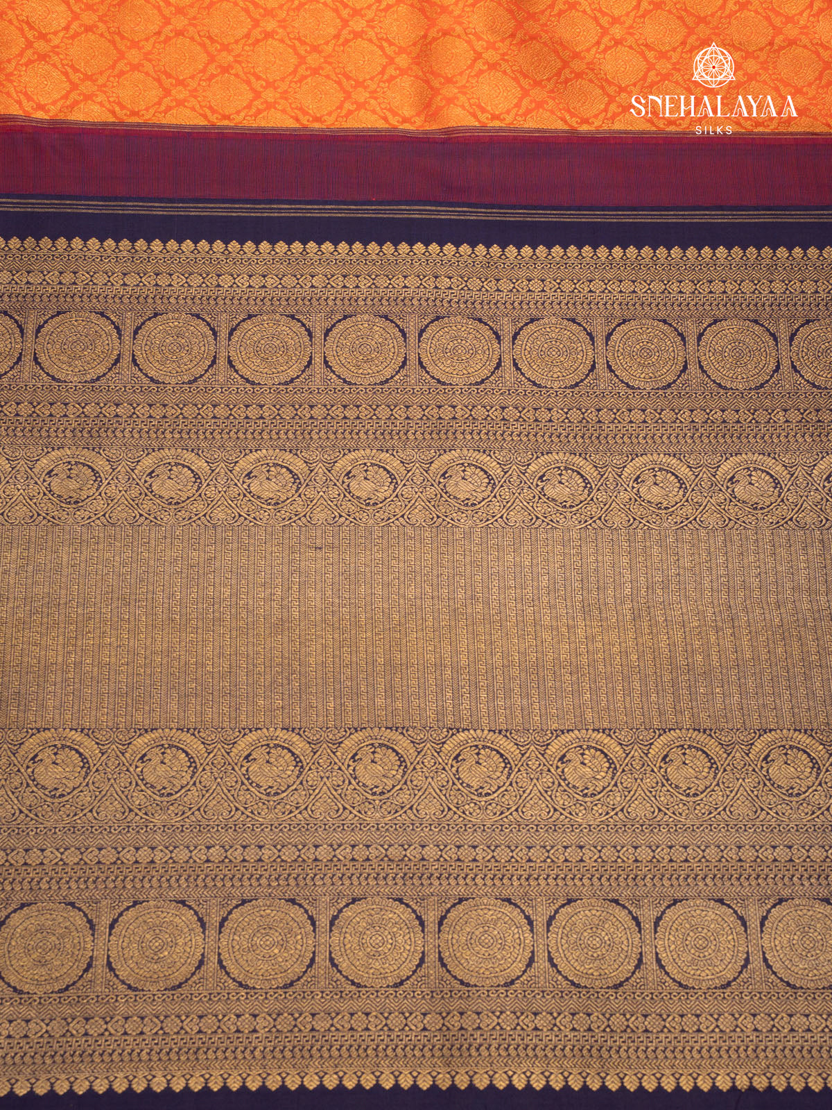 Orange Kanjivaram Silk Saree