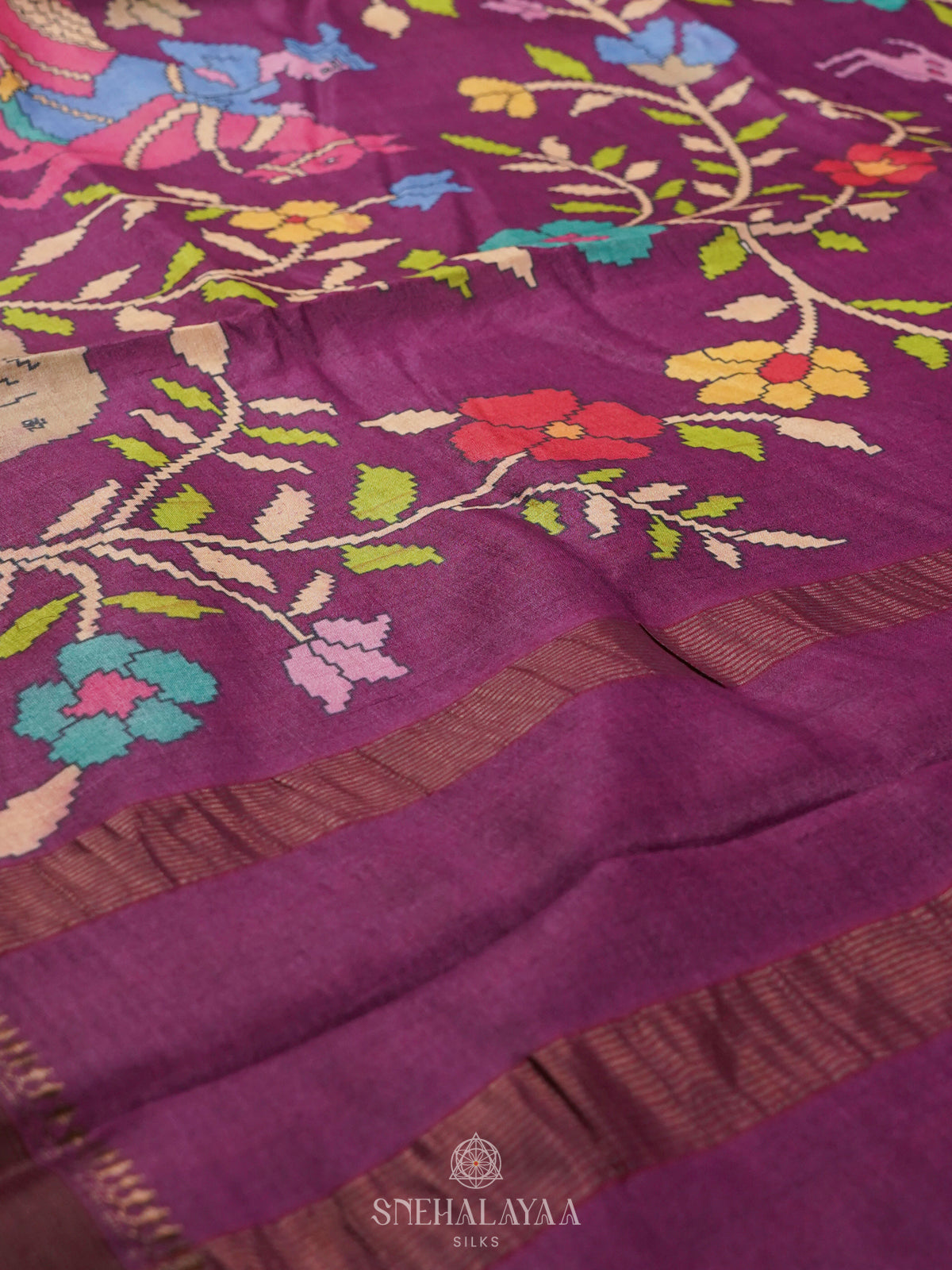 Purple Tussar Saree