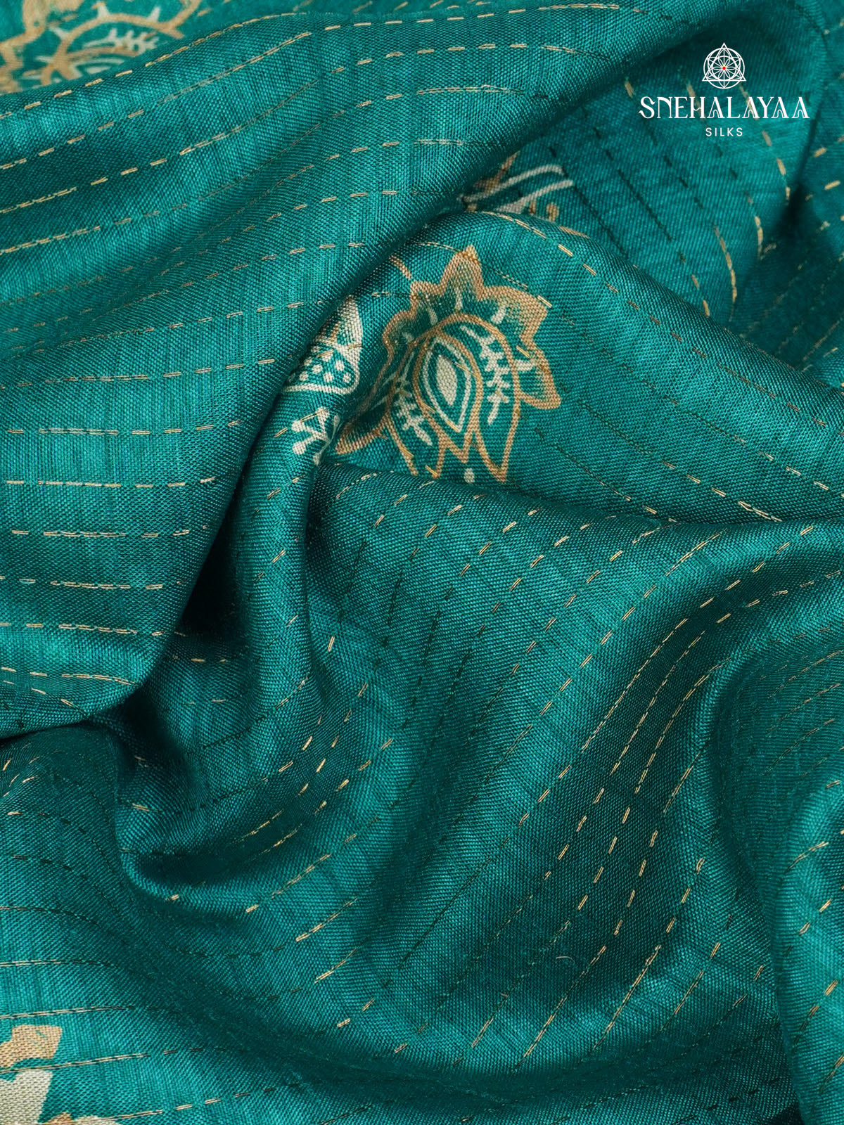 Teal Blue Dola Silk Saree