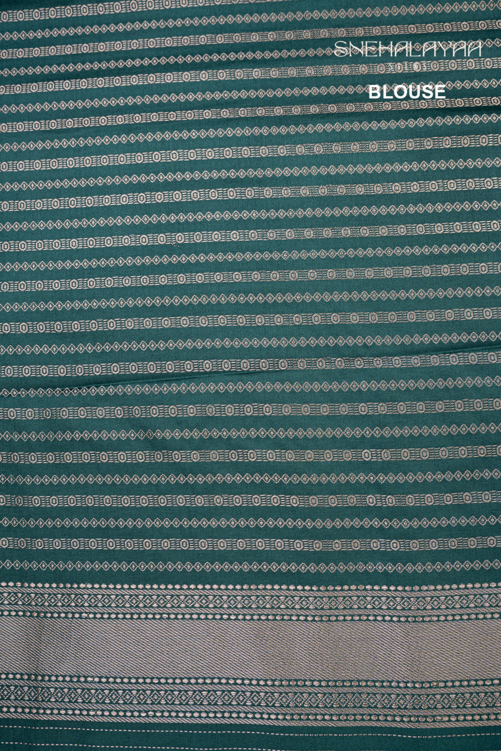 Ocean Blue Satin Banaras Saree