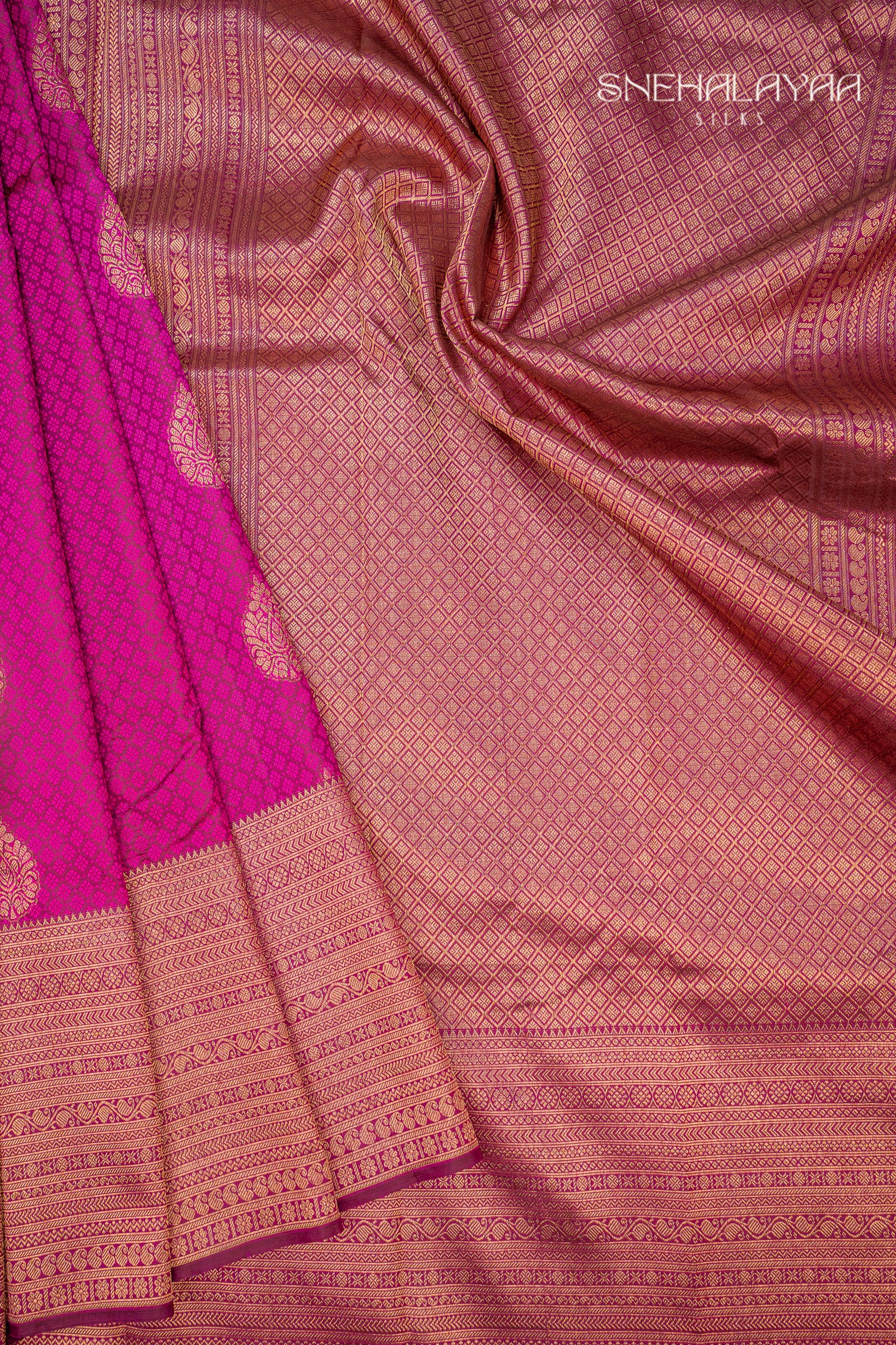 Magenta Kancheevaram Silk Saree