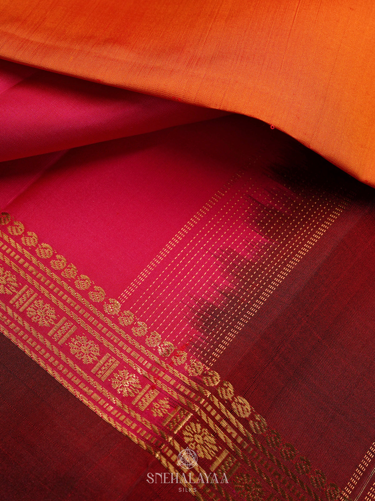Orange Kanjivaram Silk Saree