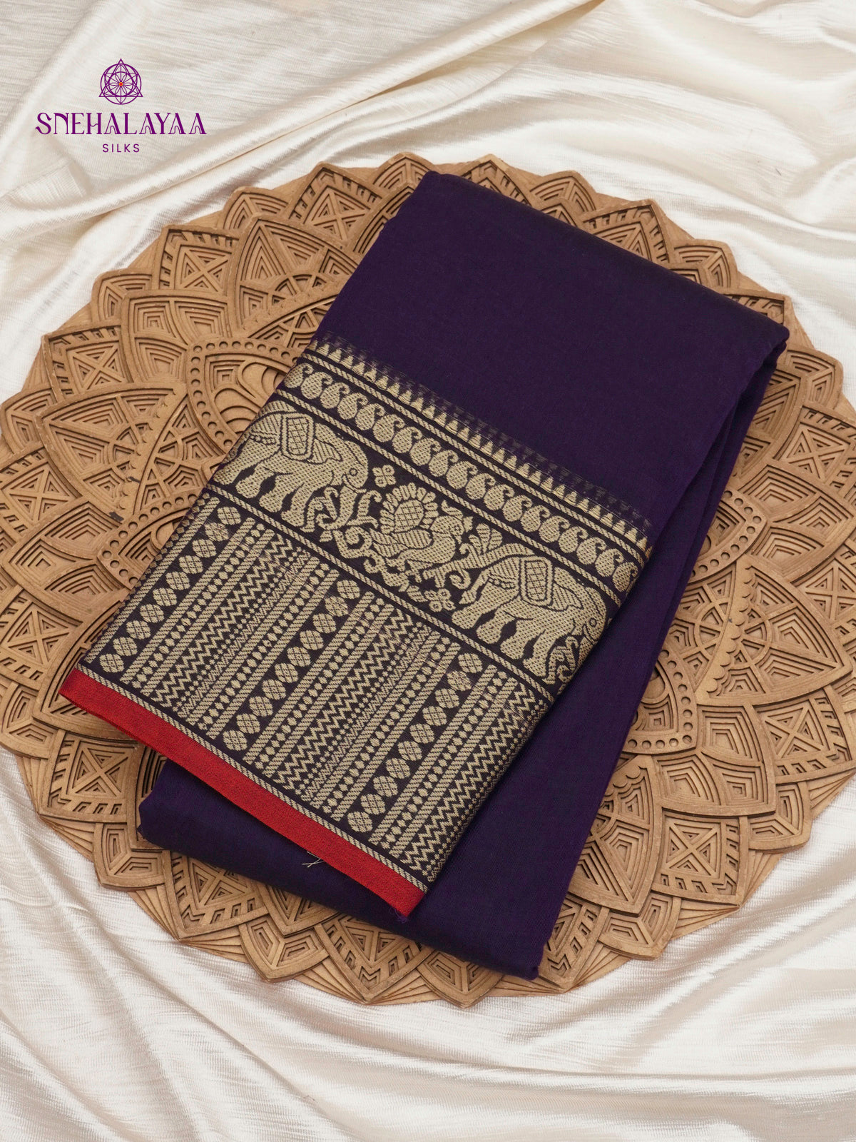 Navy Blue Narayanpet Cotton Saree