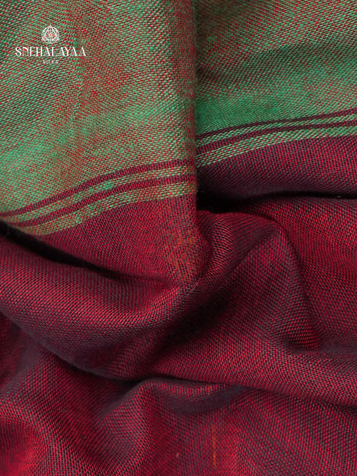 Maroon Narayanpet Cotton Saree without Blouse