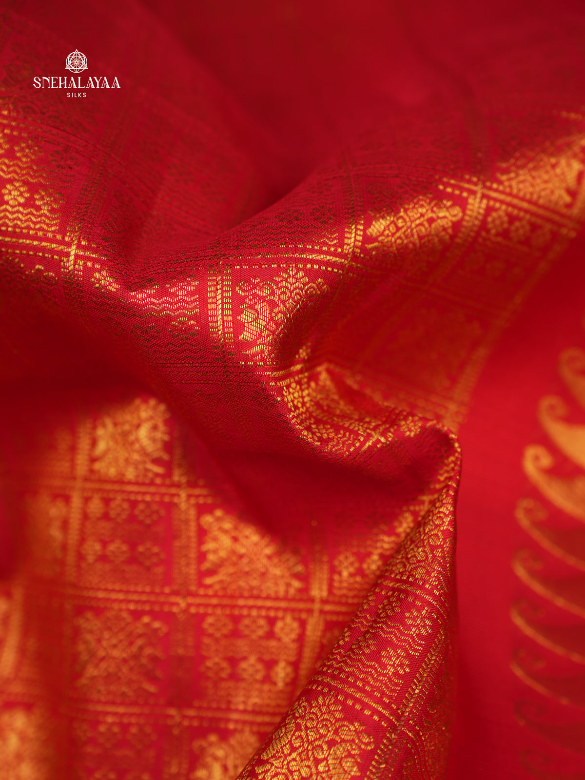 Rust Orange Kanjivaram Silk Saree