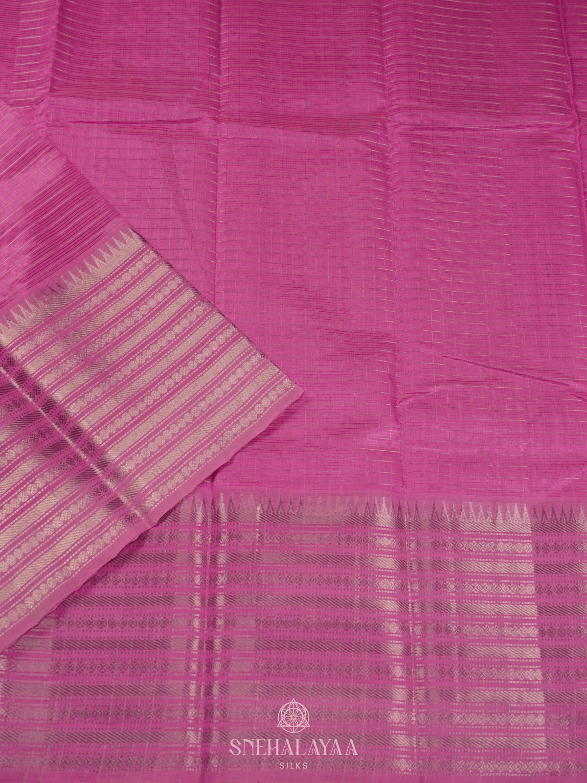 Pink Mangalagiri Silk Cotton Saree