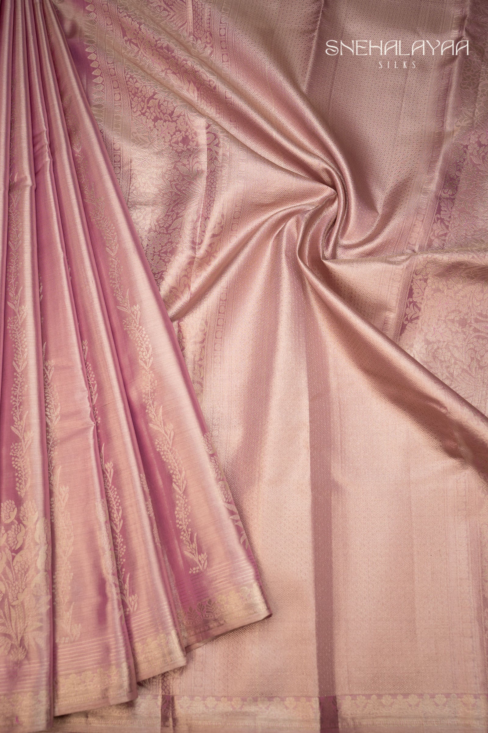 Lilac Purple Kancheevaram Silk Saree