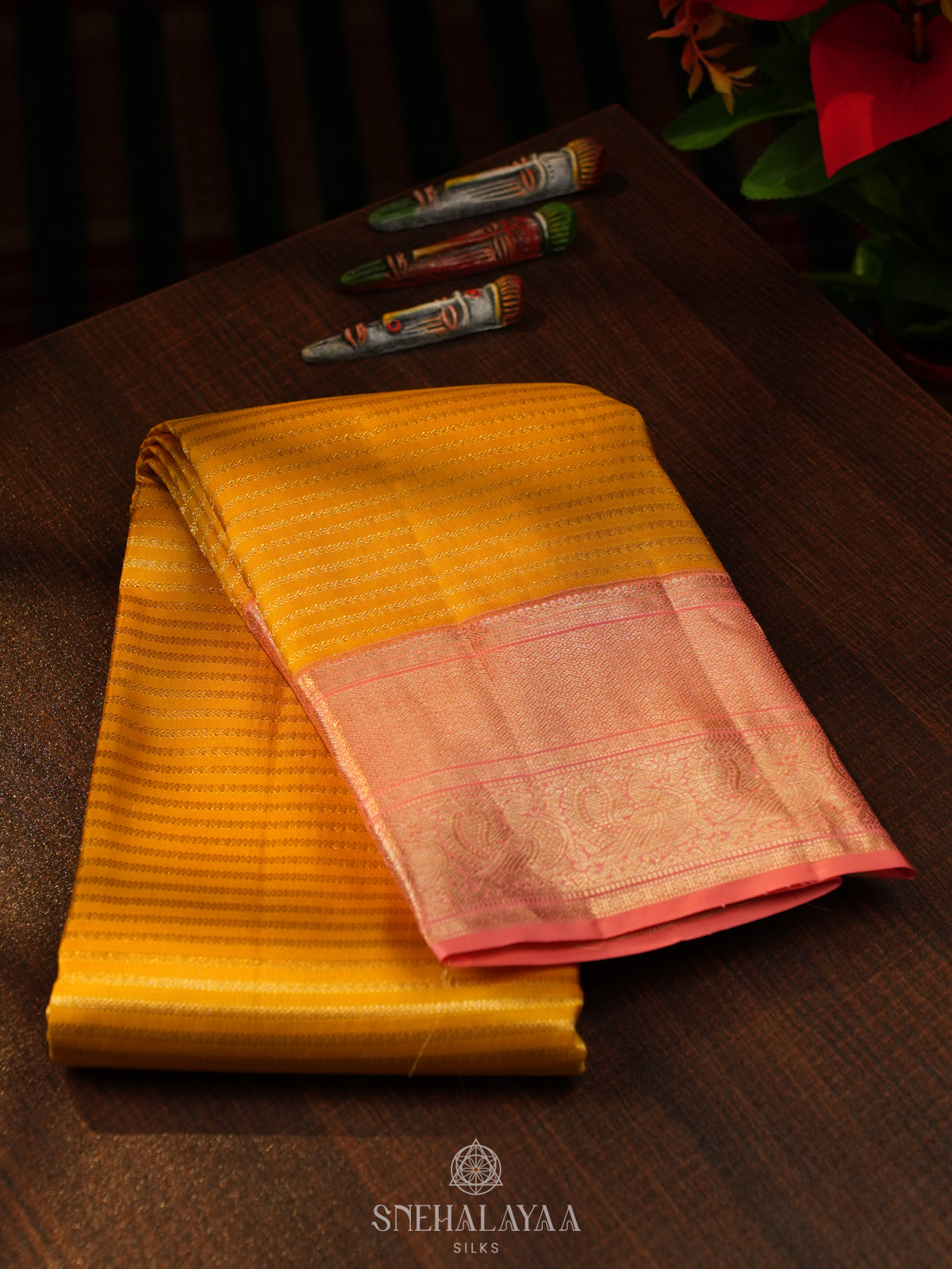 Yellow Kanjivaram Silk Saree