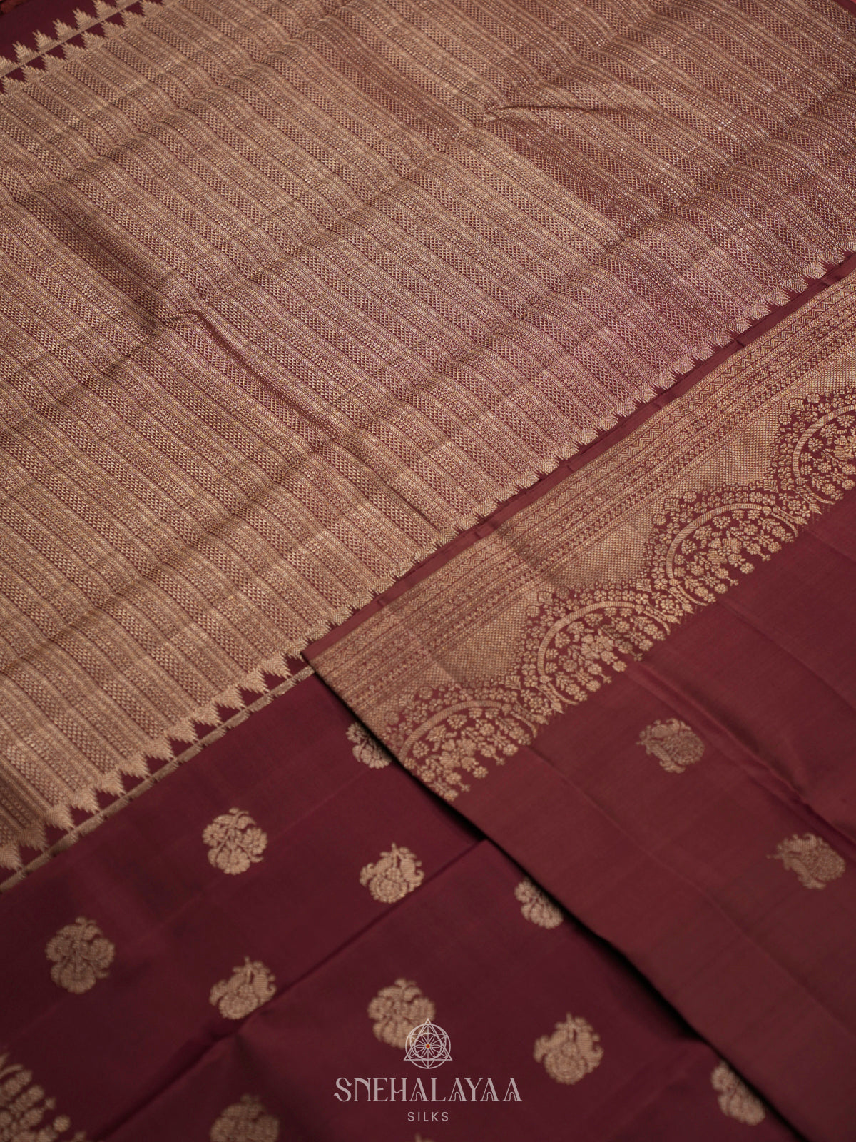 Plum Kanjivaram Silk Saree