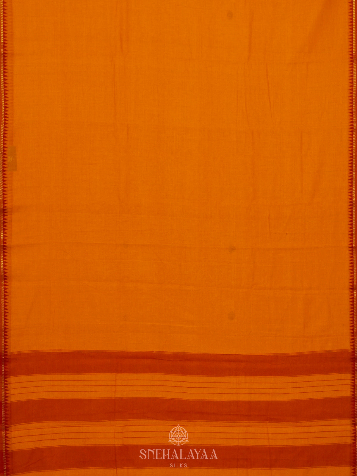 Yellow Narayapet Cotton Saree without Blouse