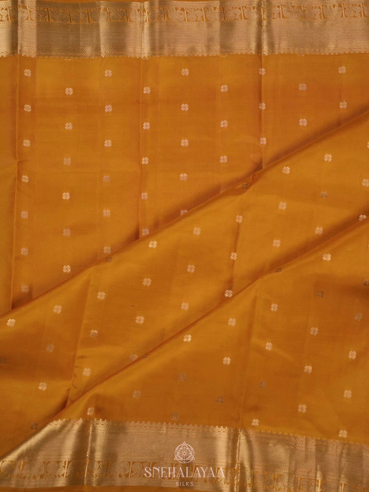 Golden Yellow Kanjivaram silk saree