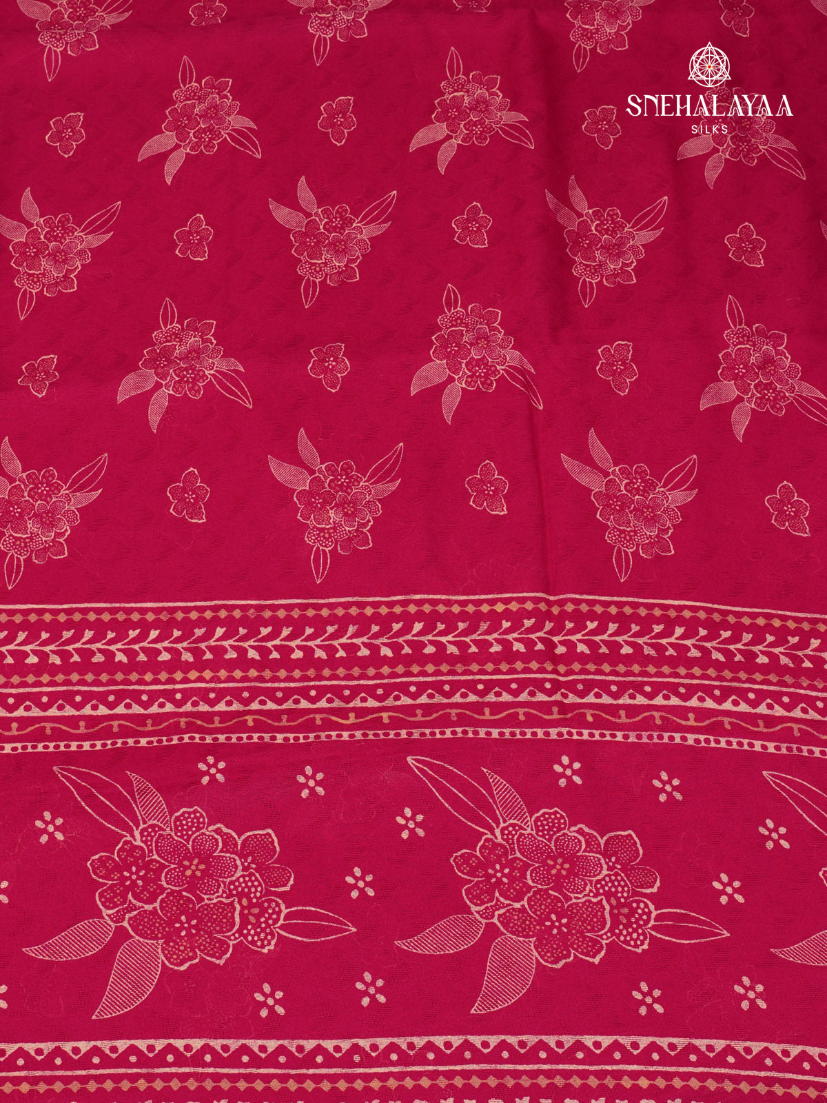 Rani Pink Printed Matka Saree
