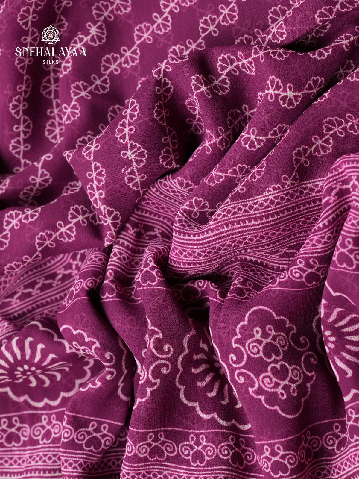 Purple Chiffon Saree
