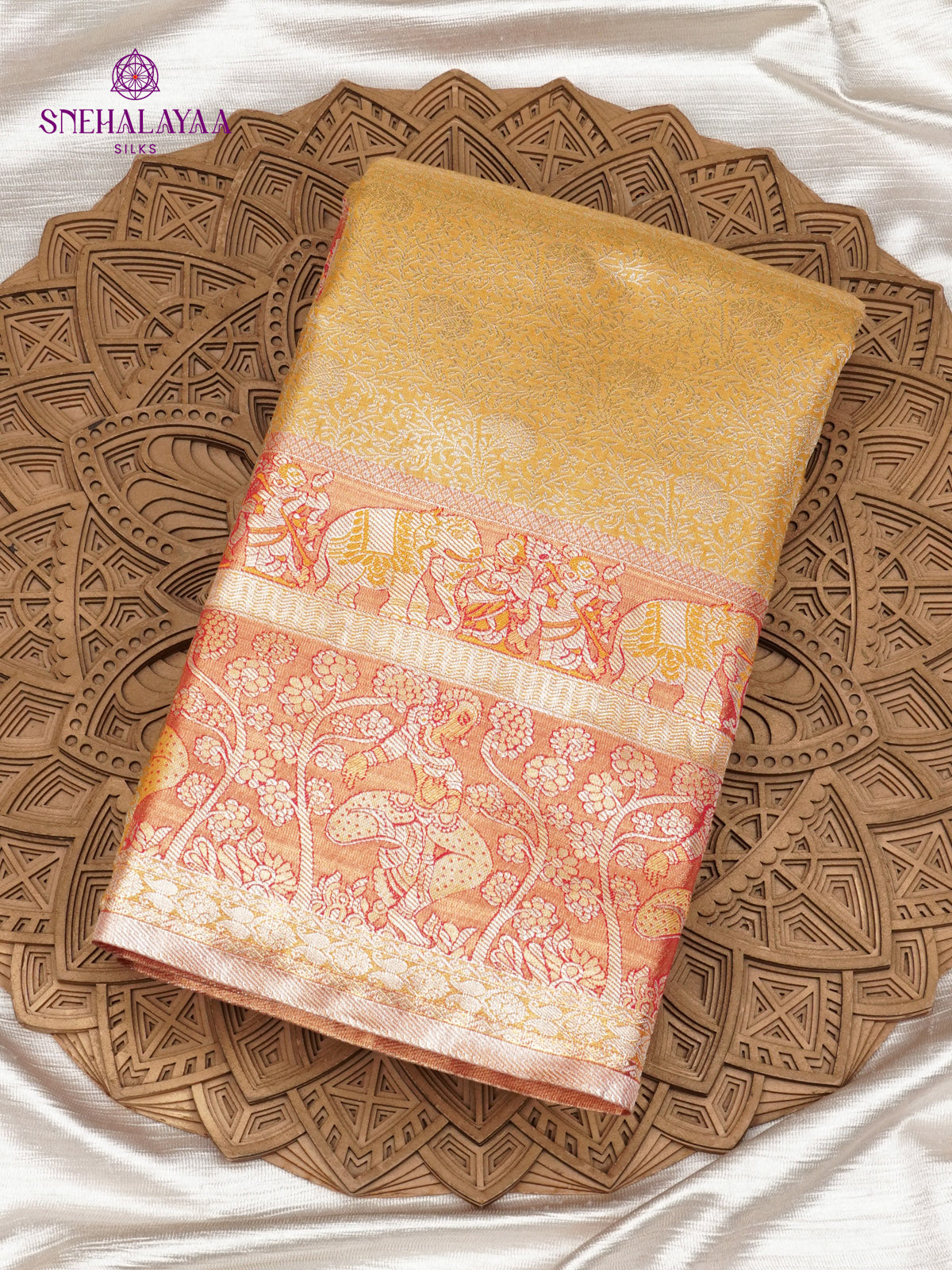 Golden Art Silk Saree