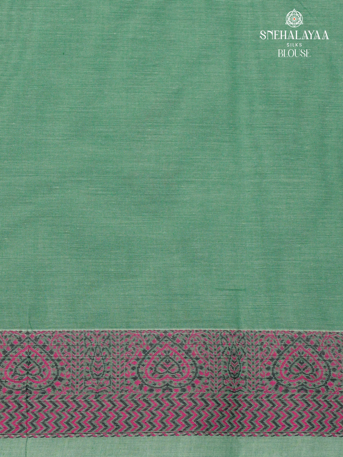 Teal Green Handloom Cotton Saree