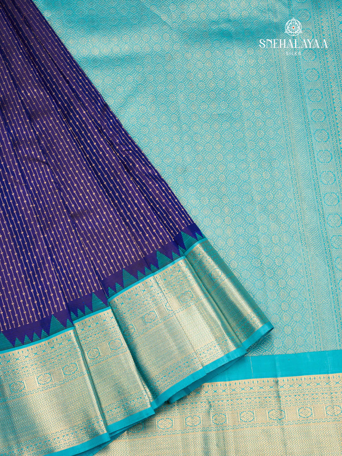 Navy Blue Kanjivaram Silk Saree