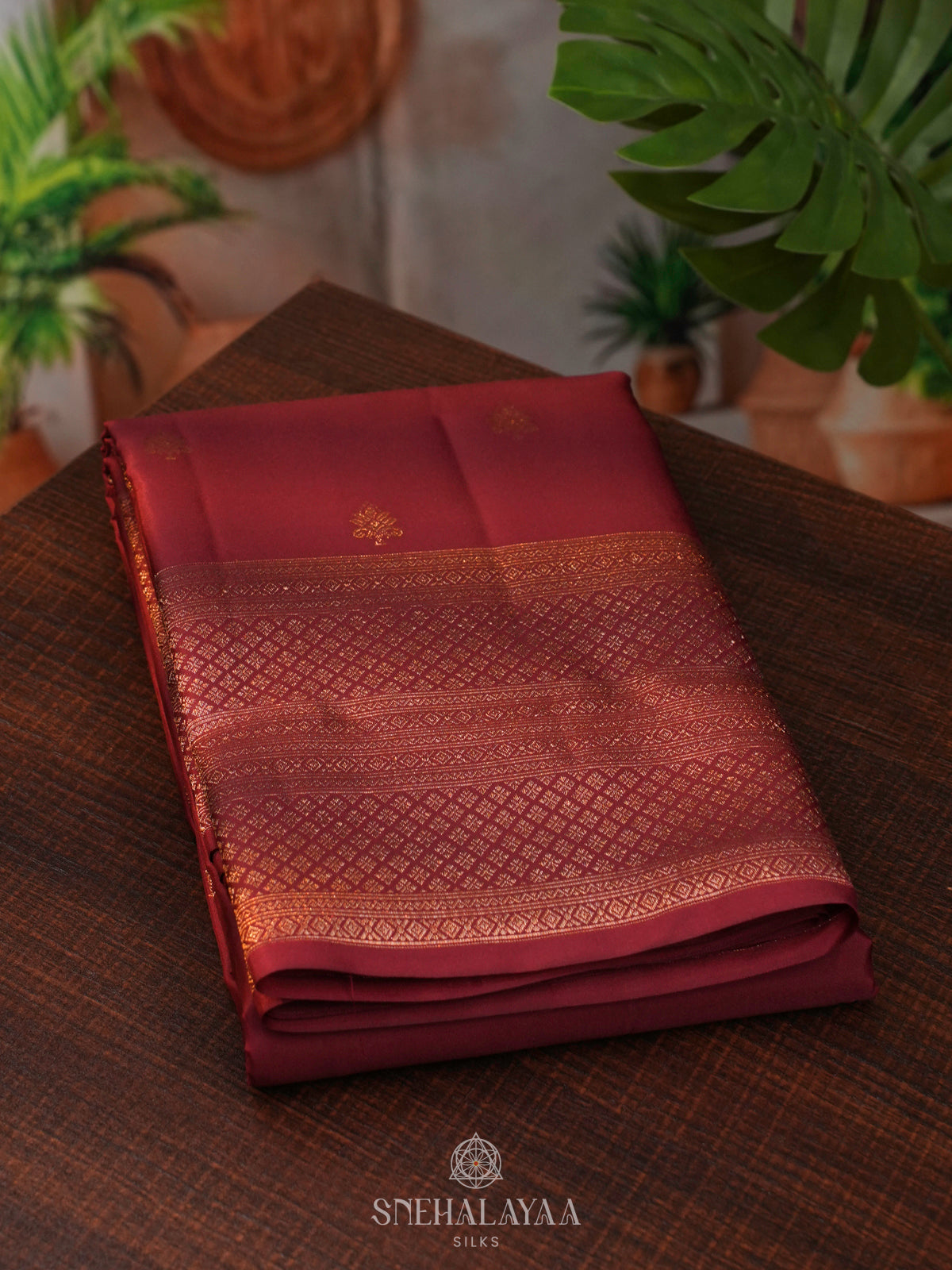 Maroon Kanjivaram Silk Saree