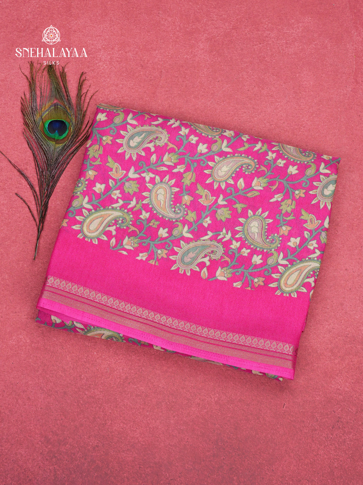 Rani Pink Chiffon Saree