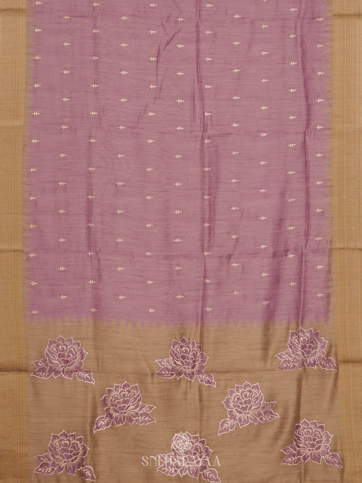 Pale Pink Munga Tussar Saree