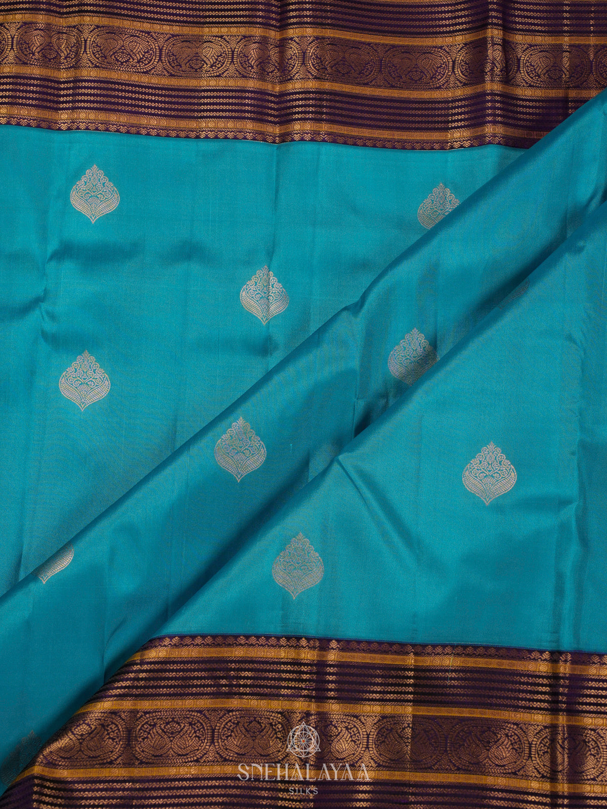 Sky Blue Kanjivaram Silk Saree