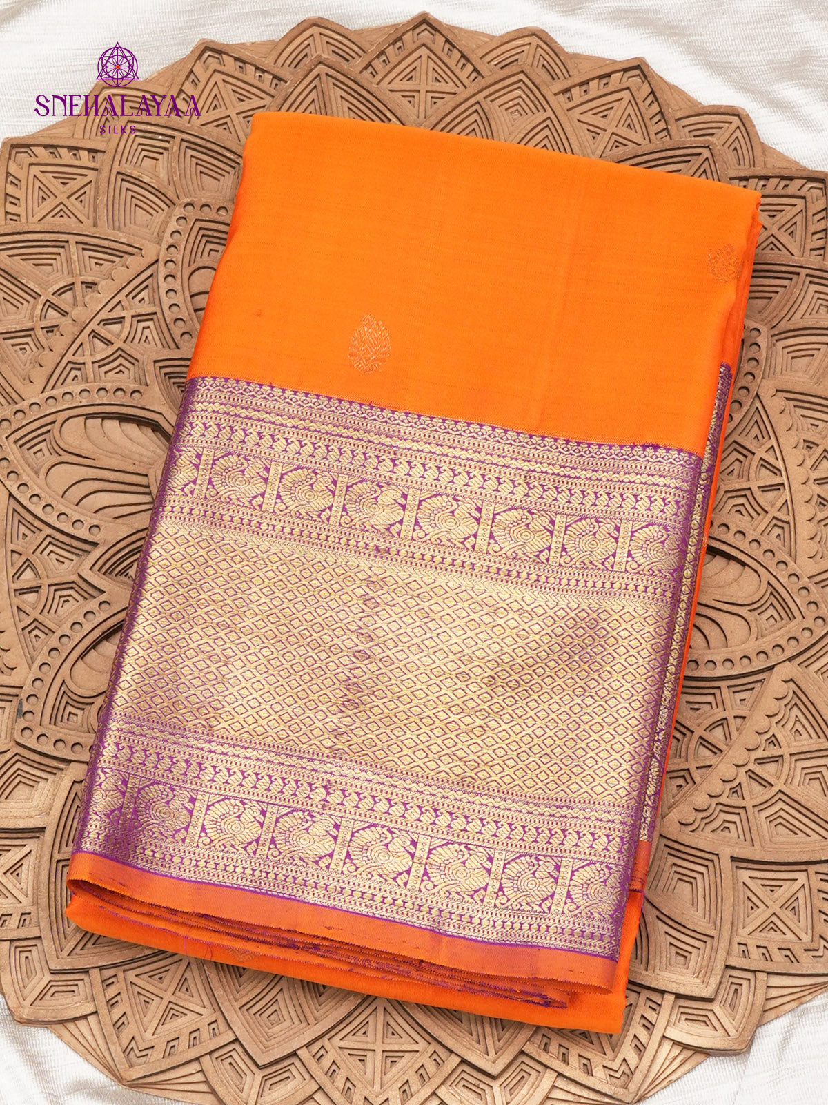 Orange Kanjivaram Silk Saree