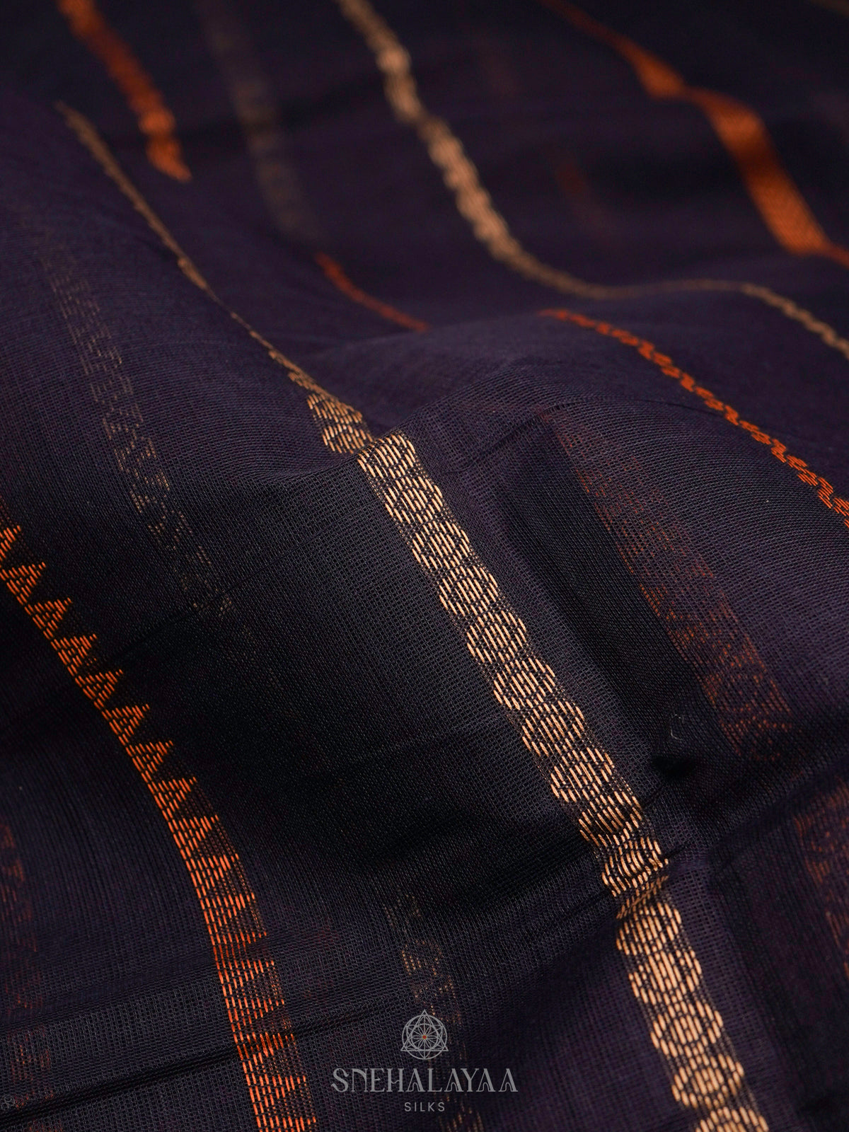 Navy Blue Kanchi Cotton Saree
