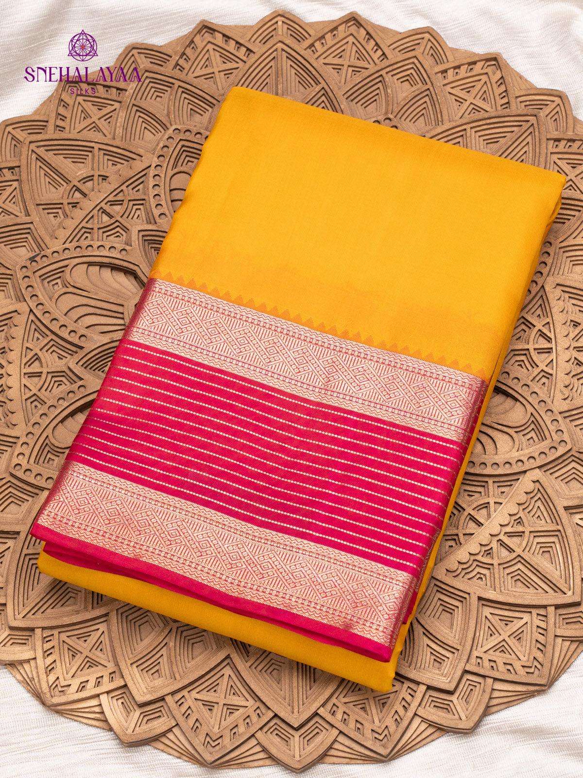 Mango Yellow Kanjivaram Silk Saree