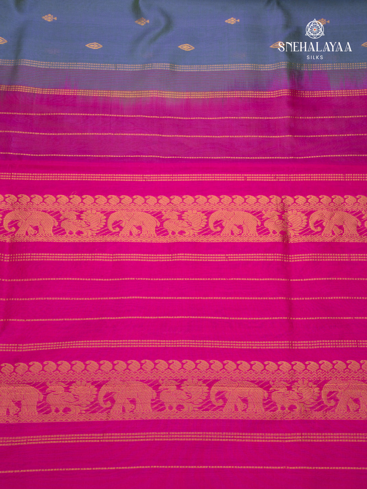 Blue Kanchi Silk Cotton Saree