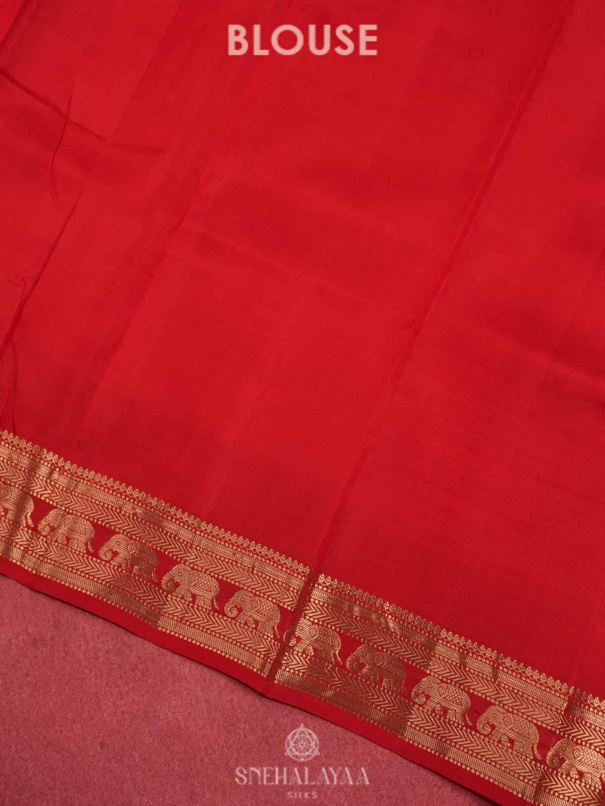 Vermillion Red Kanjivaram silk saree