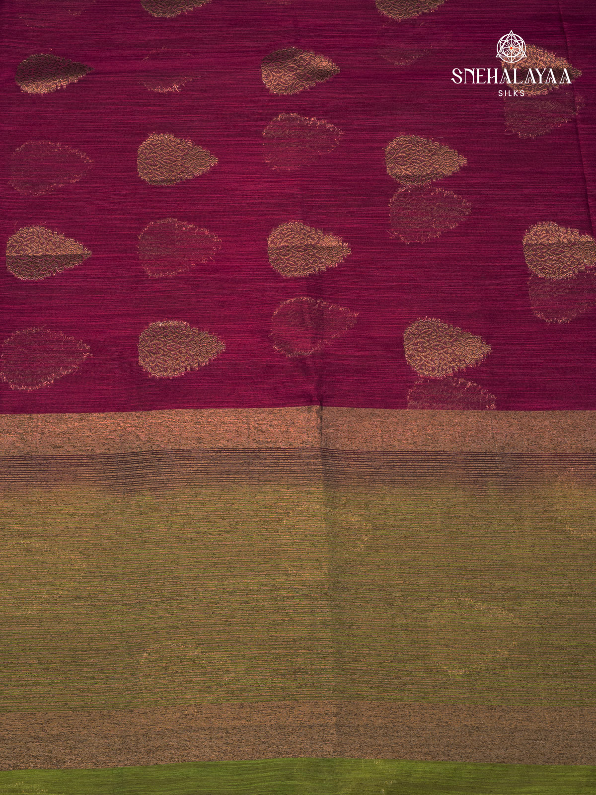 Burgundy Banaras Jute Saree