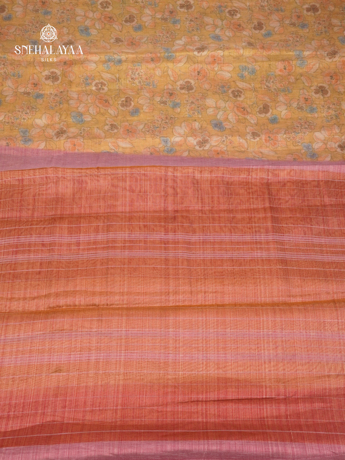 Orange Linen Tissue Saree