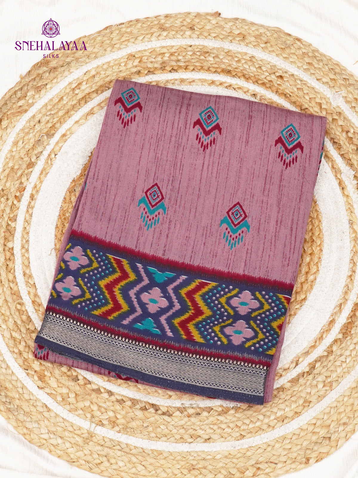 Lavender Munga Tussar Saree