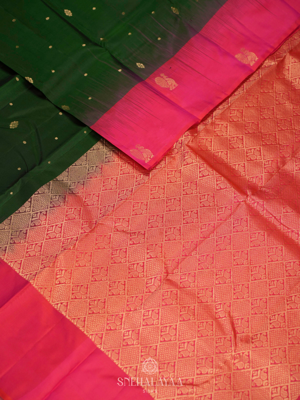 Forest Green Kanjivaram Silk Saree