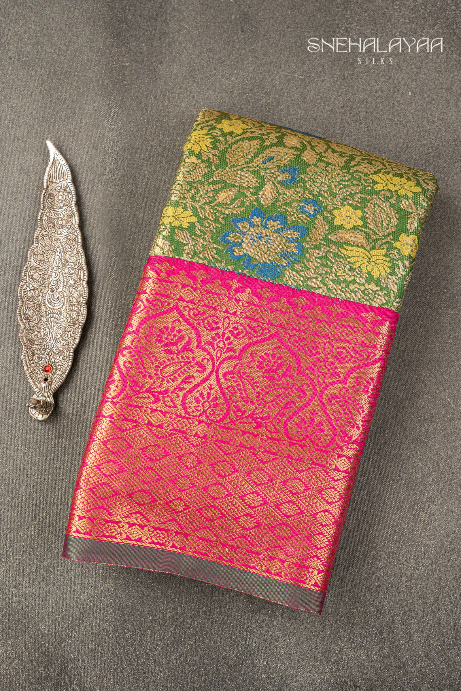 Pear Green Art Silk Saree