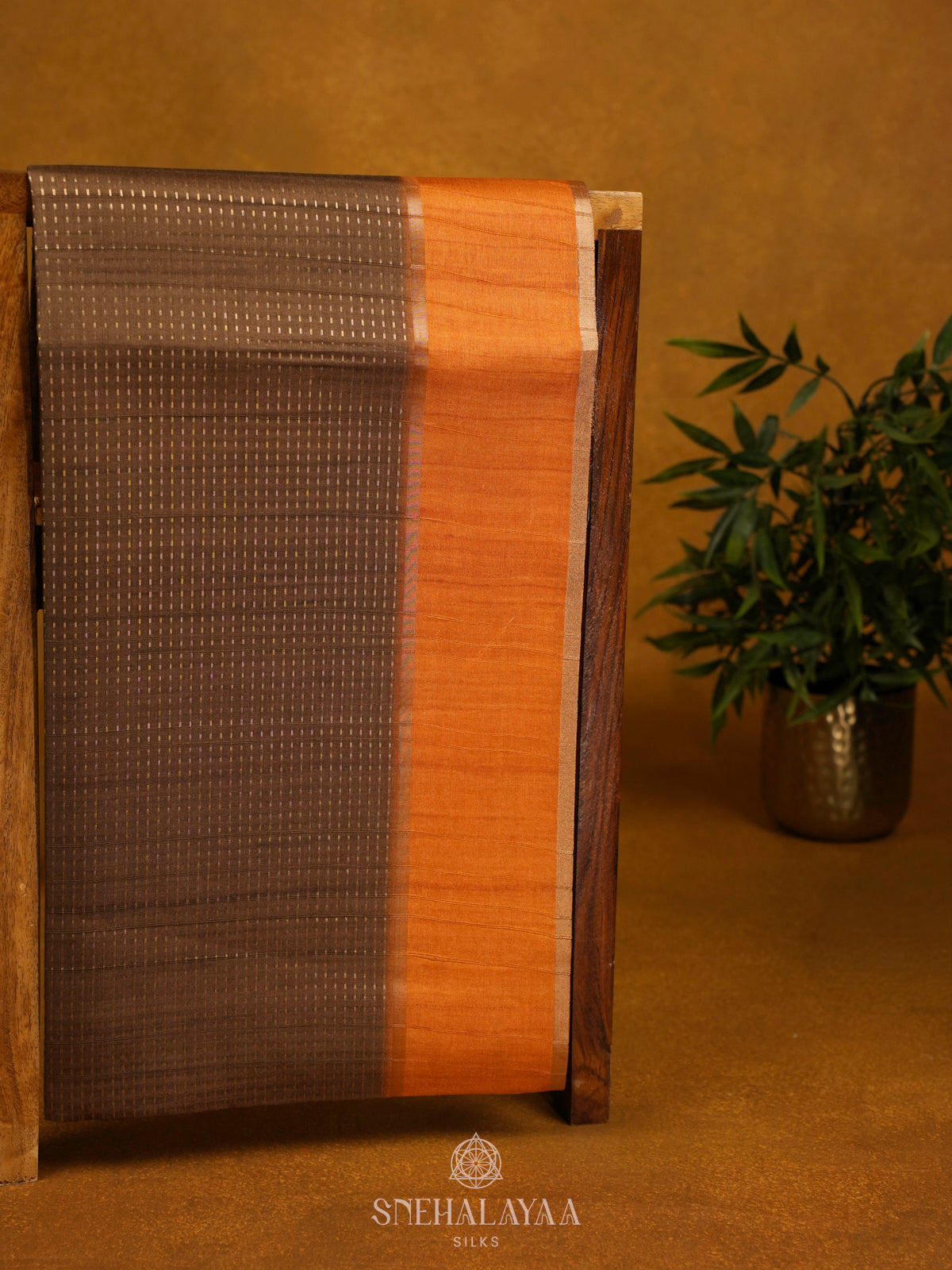 Brown Tussar Saree