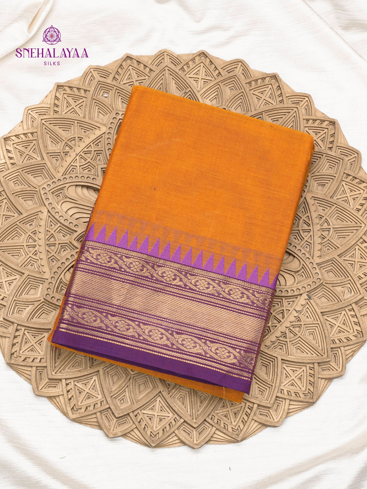 Mustard Ochre Chettinad Cotton Saree