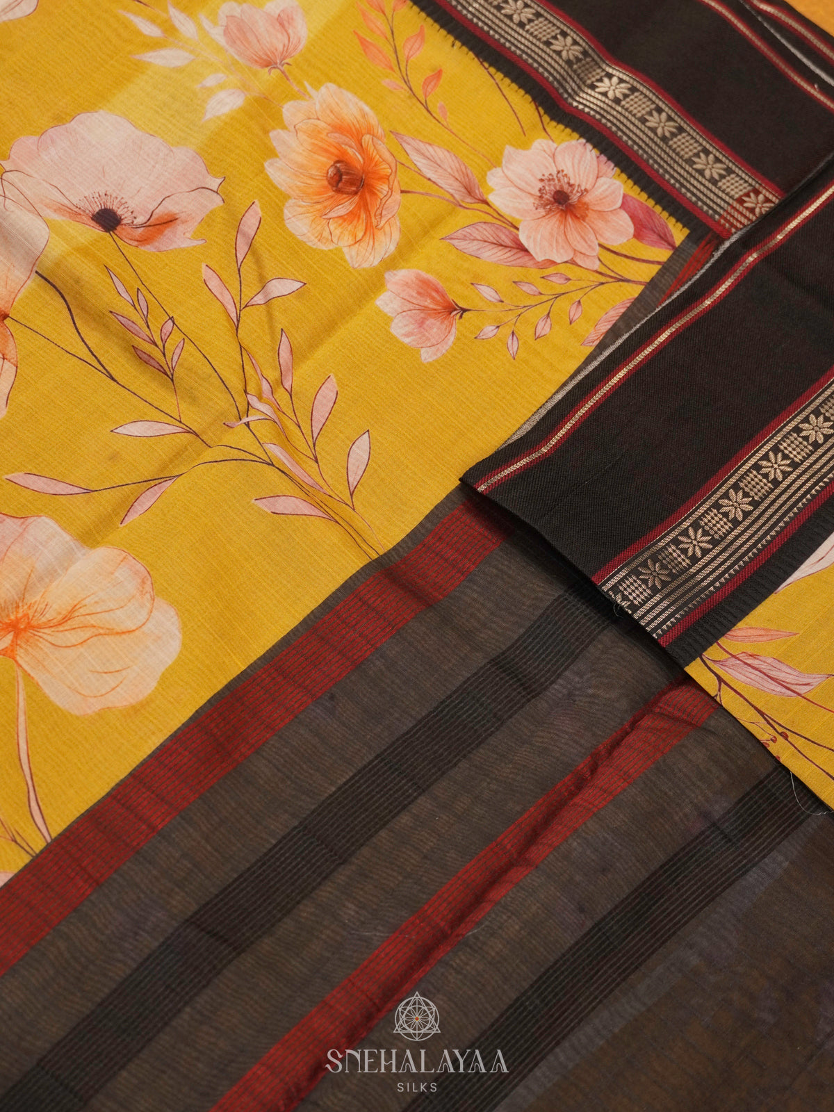 Yellow Chanderi Saree