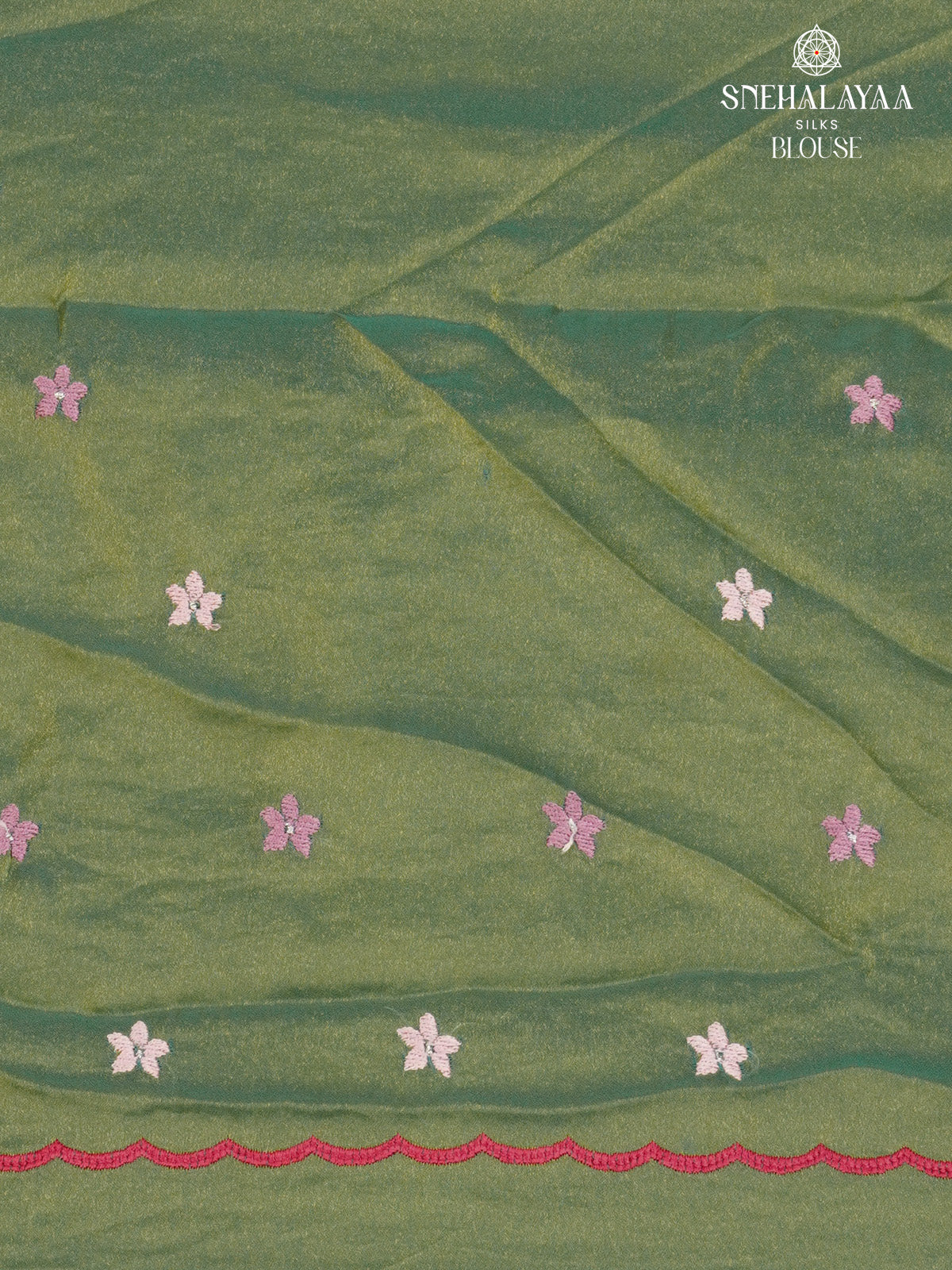 Olive Green Embroidery Designer Saree
