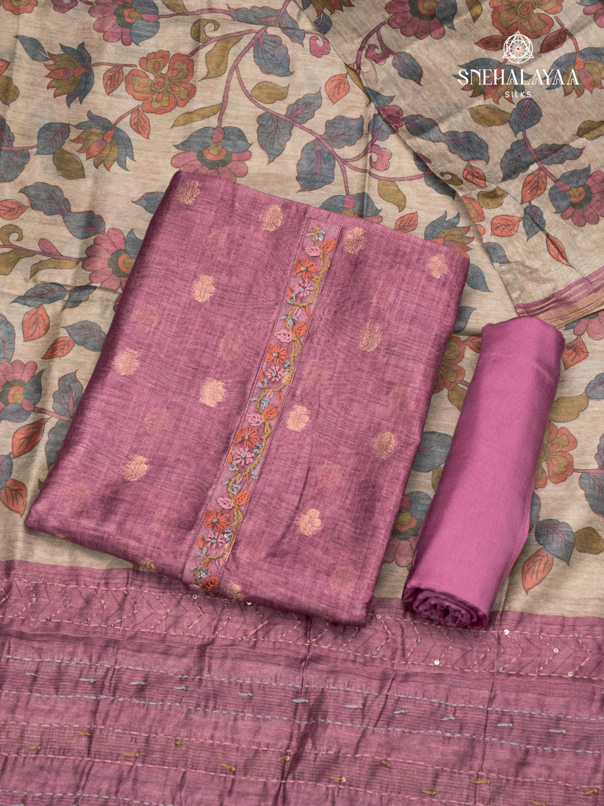 Chanderi Cotton 3-Piece Salwar Suit Material