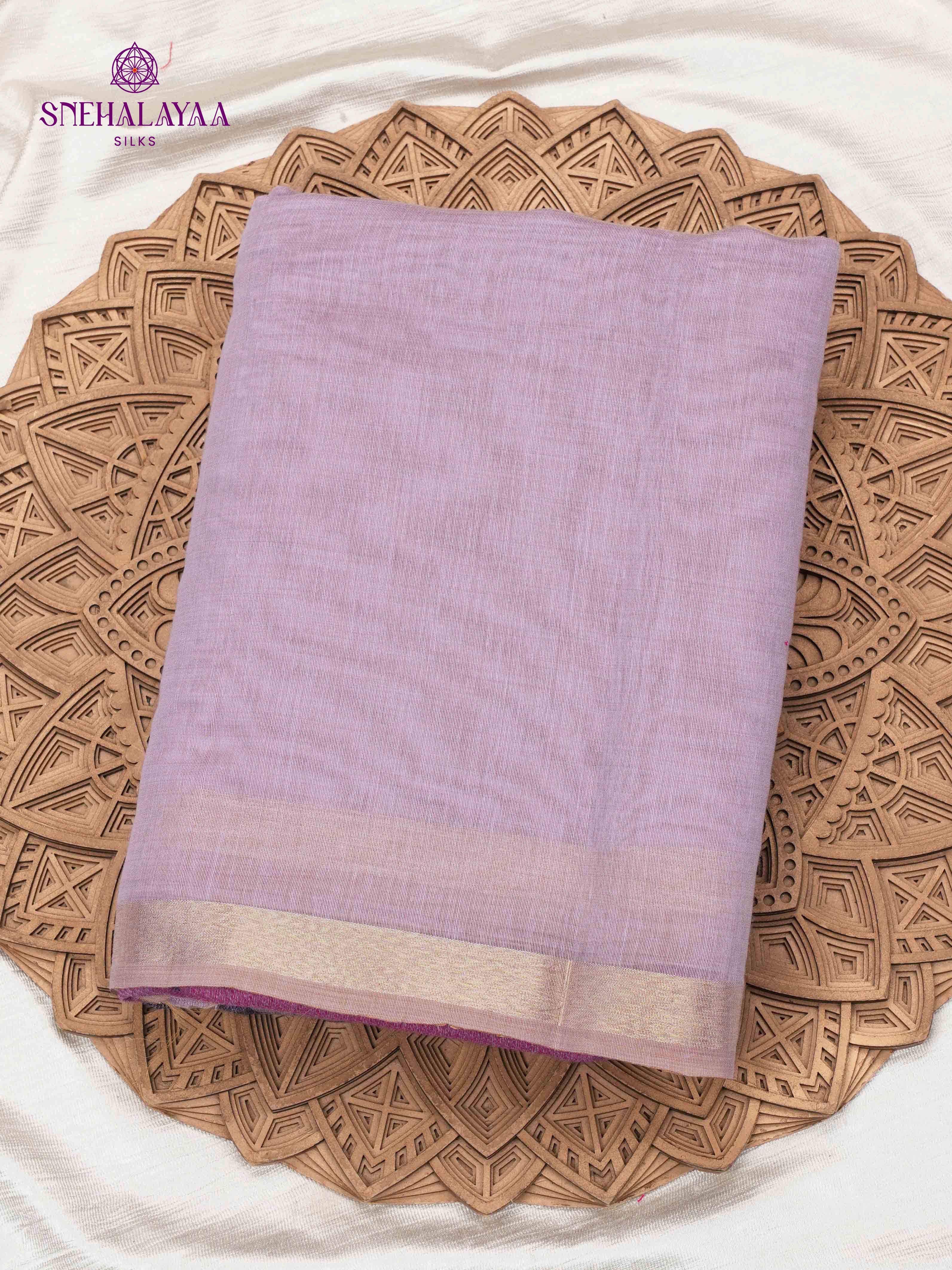 Lilac Munga Cotton Saree