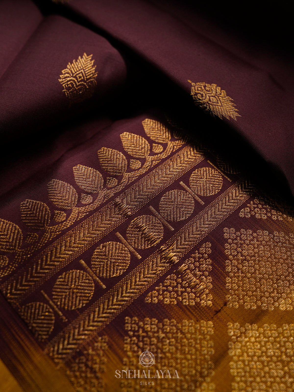 Burgundy Kanjivaram Silk Saree